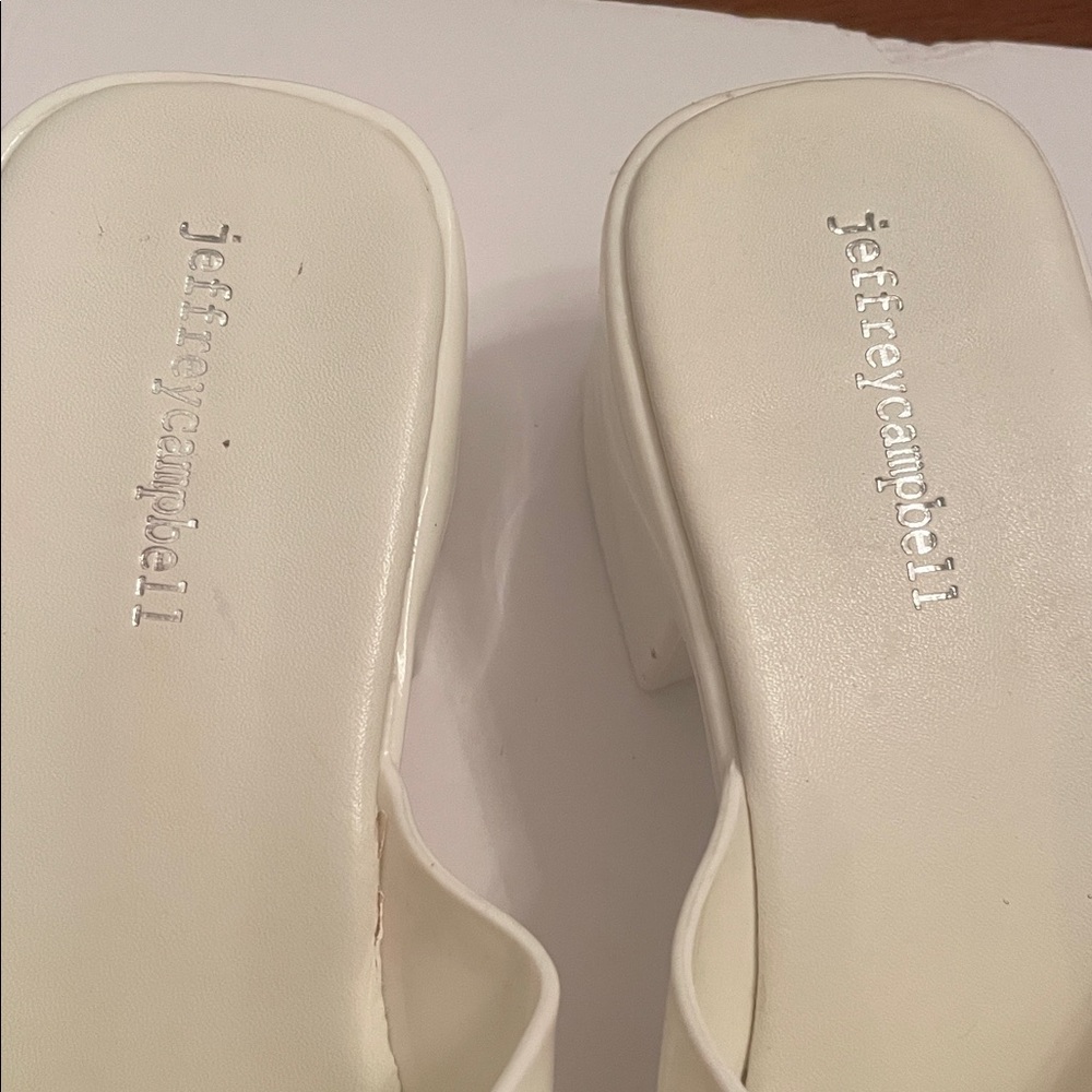 Jeffrey Campbell Cream Platform Mules Sandals - Picture 2 of 13